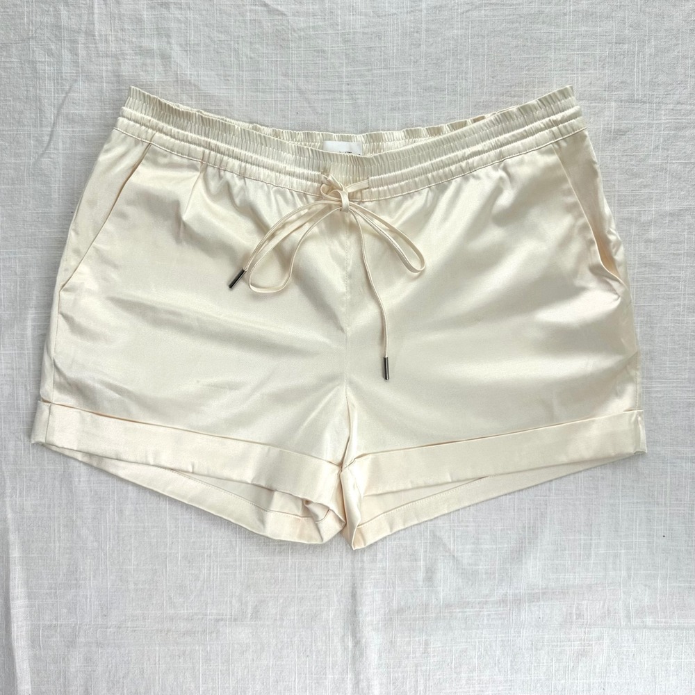 GANT Rugger Women's Lounge Shorts‎ Cream Elastic Waist Drawstring Pockets